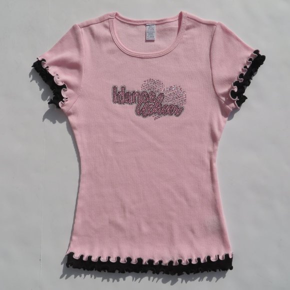 IdanceUcheer Top Girls Shirt I Dance You Cheer XLarge Kids t-shirt Pink NEW - Picture 2 of 15